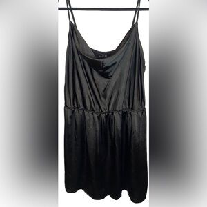 Nasty Gal Little Black Mini Dress Women's 24 Satin Stretch Cowl Cocktail Party